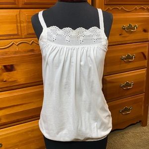 White Eyelet Tank top